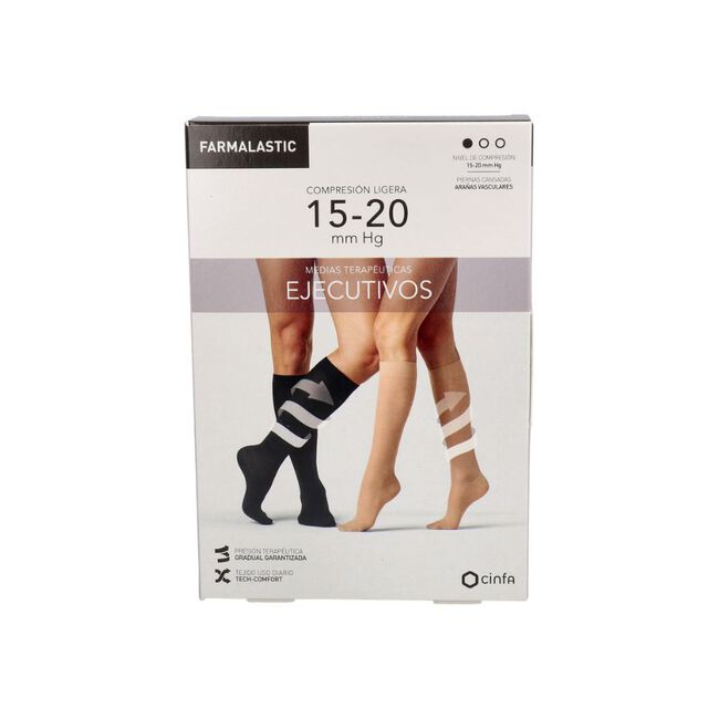 Cinfa Farmalastic Novum Calcetín Ejecutivo Hombre Talla L Color Negro, 1 Par
