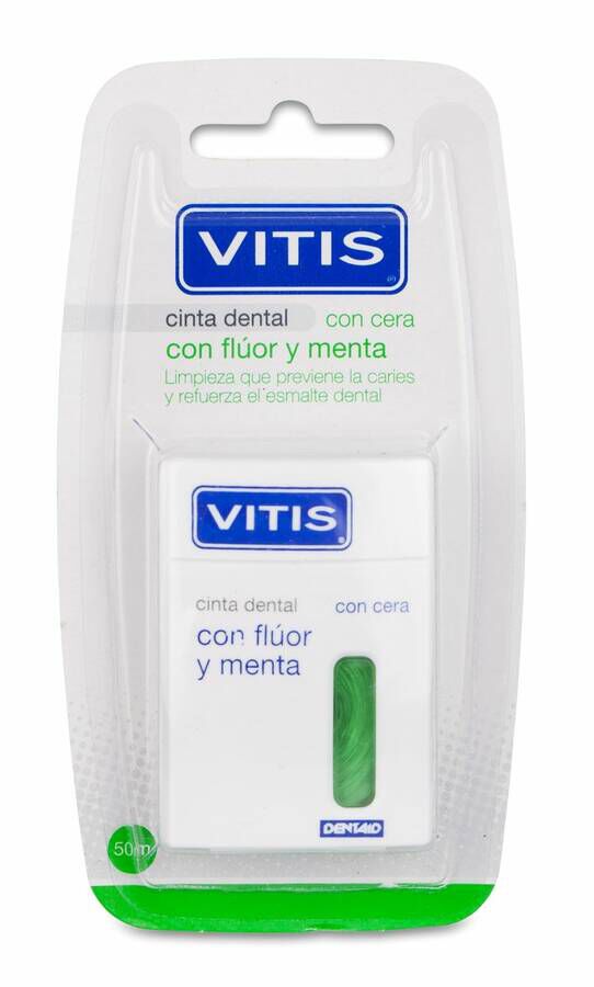 Vitis Cinta Dental Con Flúor y Menta 50 m, 1 Ud