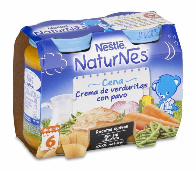 Nestl&eacute; Naturnes Cena Crema de Verduritas con Pavo 
