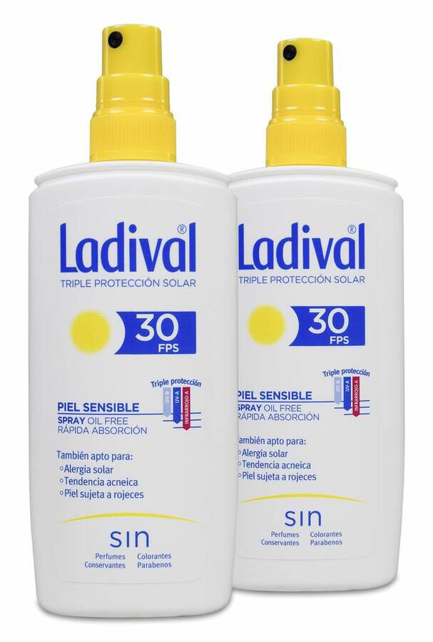 Duplo Ladival Spray Piel Sensible SPF 30+, 2 x 150 ml