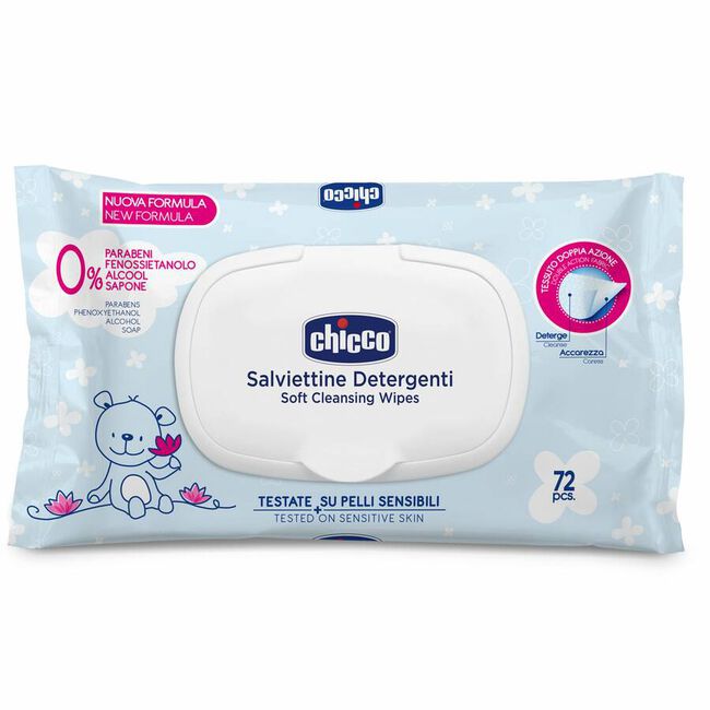 Chicco Toallitas con Tapa, 72 Uds