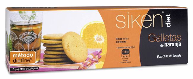 Siken Diet Galletas de Naranja, 15 Uds