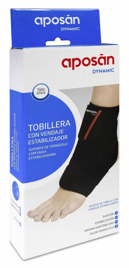 Aposán Dynamic Tobillera con Vendaje Estabilizador Talla Única, 1 Ud