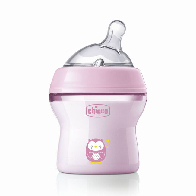 Chicco Biberón Naturalfeeling Silicona Rosa, 150ml