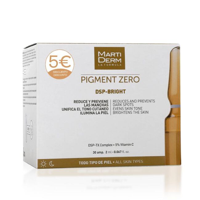 Promoción -5€ MartiDerm Pigment Zero  DSP-Bright, 30 ampollas