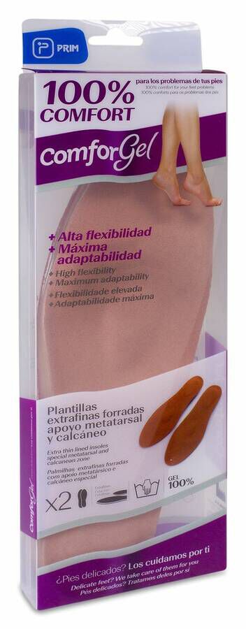 ComforGel Plantillas de Gel Forradas Talla S, 1 Par