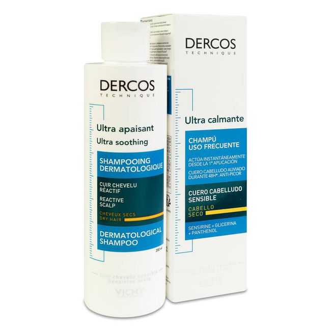 Vichy Dercos Champú Ultracalmante Cabello Seco, 200 ml