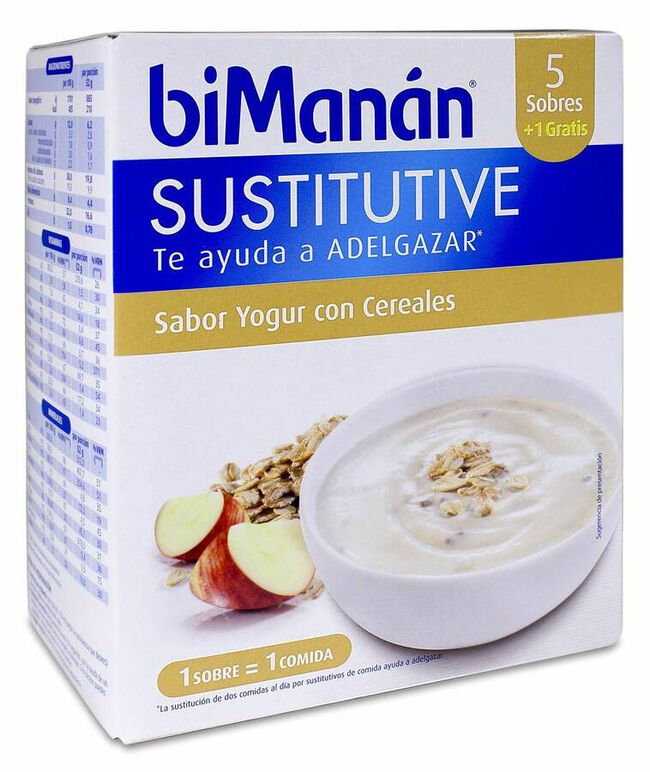 biManán Crema Yogur con Cereales 312 g, 6 Uds