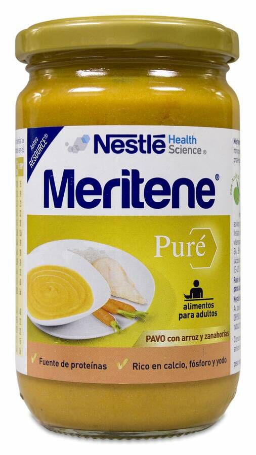 Meritene Puré Tarro Pavo Con Arroz Y Zanahorias, 300 g