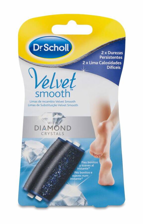 Scholl Velvet Smooth Recambio Durezas Persistentes Diamond Crystals, 2 Uds
