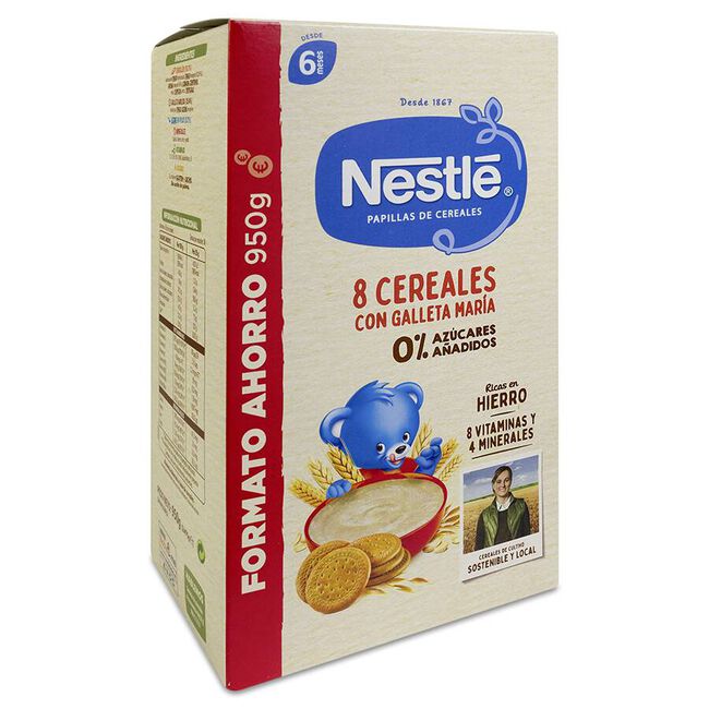 Nestlé Papilla 8 Cereales Con Galleta María, 950 gr