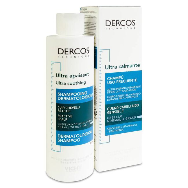 Vichy Dercos Champú Ultracalmante Cabello Graso, 200 ml