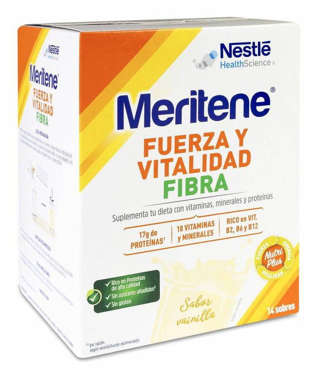 Meritene Fibra Batido Vainilla, 14 Sobres