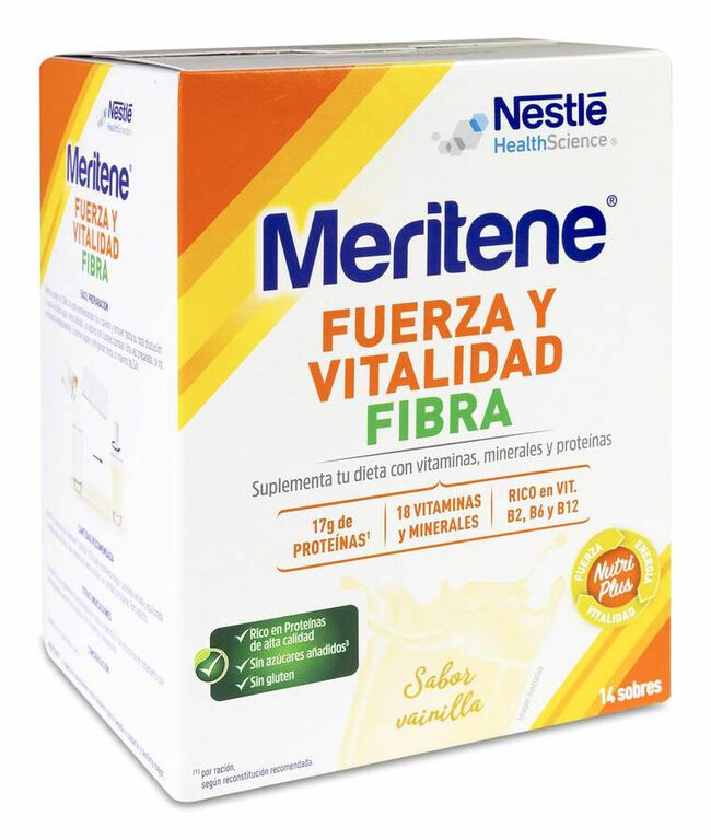 Meritene Fibra Batido Vainilla, 14 Sobres