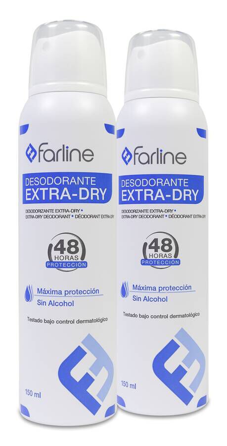 Duplo Farline Desodorante Spray Extra-Dry, 2 Uds