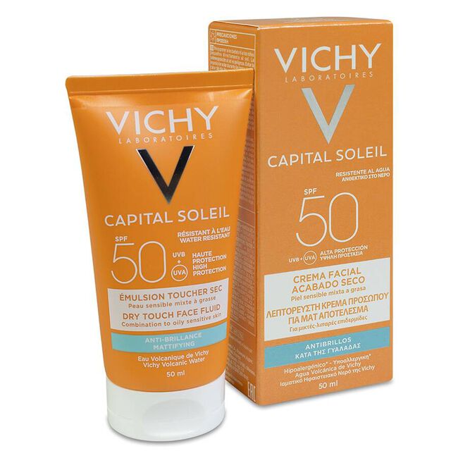 Vichy Idéal Soleil Emulsión Solar Tacto Seco SPF 50+, 50 ml