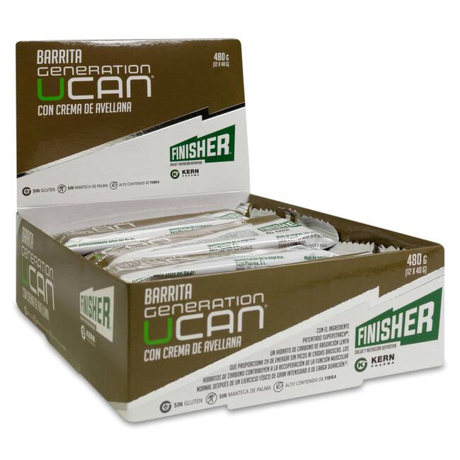 Finisher Bar Ucan Crema Avellana 40 g, 12 Unidades