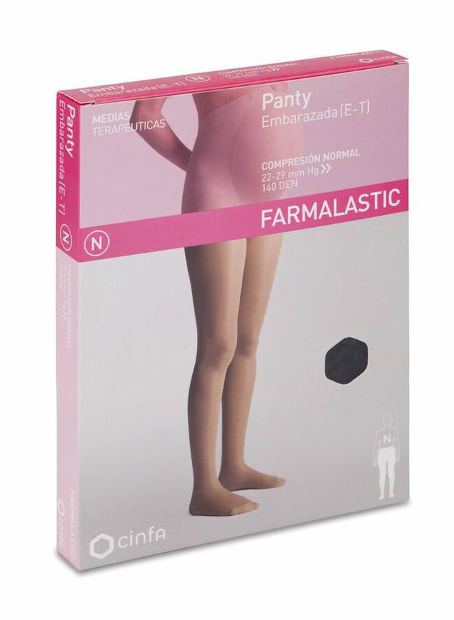 Panty Farmalastic Embarazada de Compresión Normal Talla Pequeña Color Negro, 1 Ud