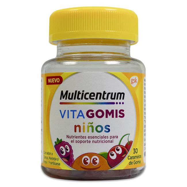 Multicentrum Vitagomis Niños Sabor Frutas, 30 Gominolas