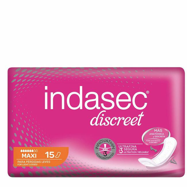 Indasec Discreet Maxi, 15 Uds