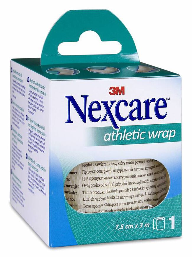 Nexcare Athletic Venda Cohesiva Blanca 7,5 cm x 3 m, 1 Ud