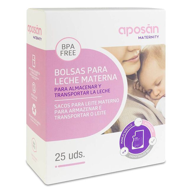 Aposán Bolsas para Leche Materna, 25 Unidades