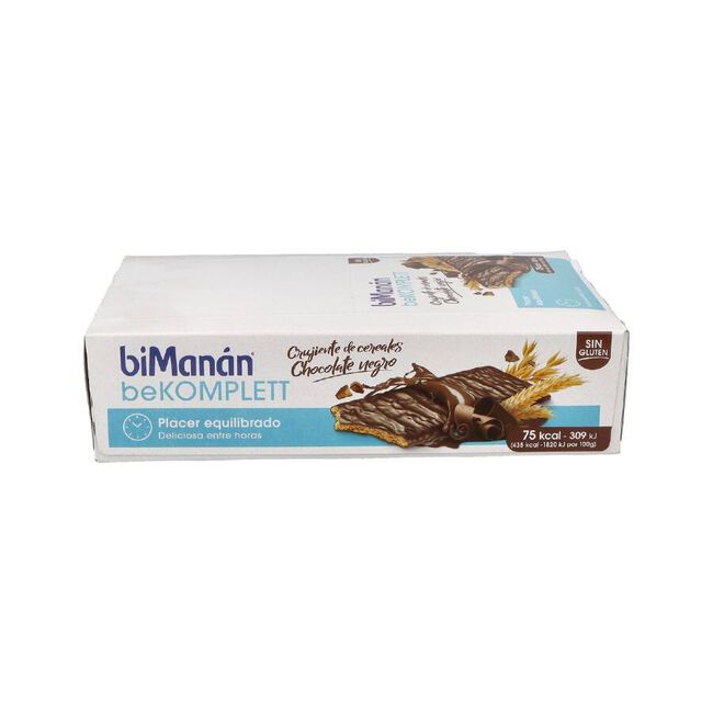Bimanán Barritas sin Gluten Chocolate Negro, 20 Unidades