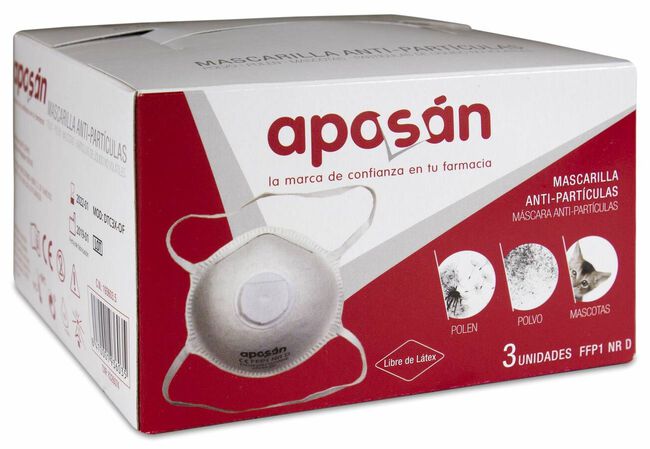 Apos&aacute;n Mascarilla Anti-part&iacute;culas, 3 Uds