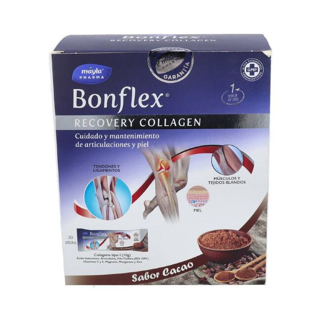 Bonflex Colágeno Cacao, 30 sticks