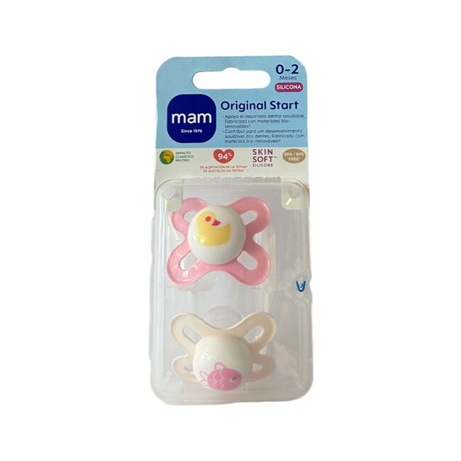 imagen de MAM Chupete Start Rosa 0-2 Meses, 2 unidades
