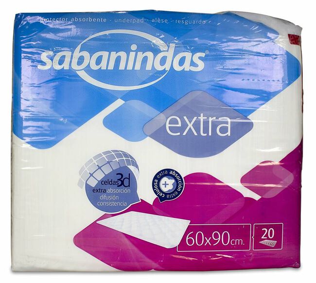Sabanindas Extra 60X90, 20 Uds