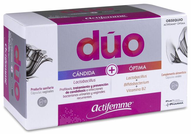 Actifemme Dúo Cándida Cápsulas Vaginales + Óptima Cápsulas Orales, 24 Cápsulas