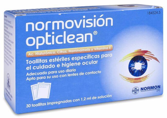 Normovision Opticlean, 30 Toallitas
