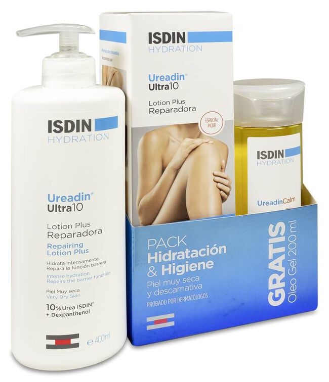 Pack Isdin Ureadin Loción Reparadora 400 ml + OleoGel 200 ml