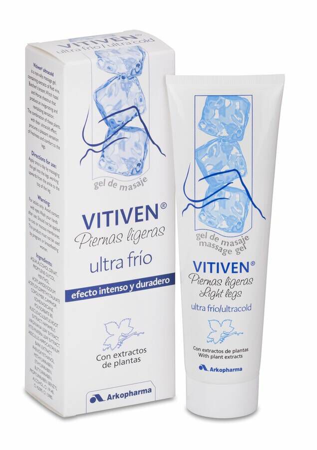 Arkopharma Vitiven Extrafrío Gel de Masaje Piernas Ligeras, 150 ml