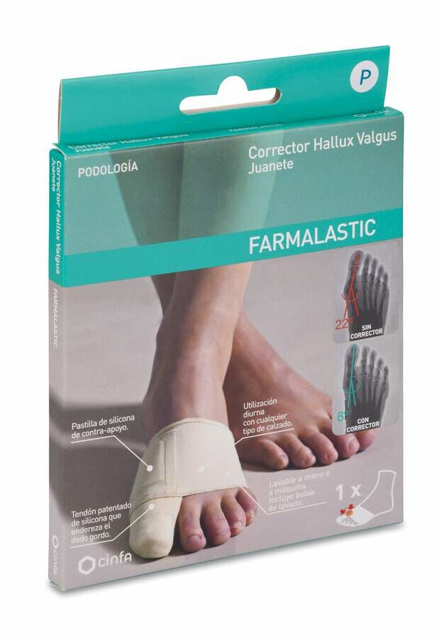 Farmalastic Corrector Juanete/Hallux Valgus Talla Pequeña, 1 Ud