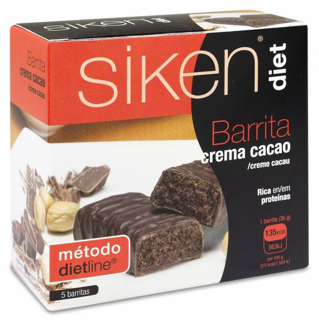 Siken Diet Barritas Crema Chocolate, 5 Uds