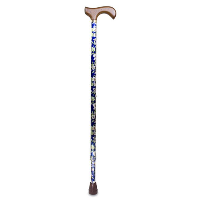 Prim Muletilla Aluminio Extensible Estampado Flor Azul/Blanco, 1 Unidad