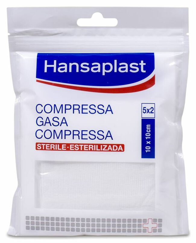 Hansaplast Suaves Gasas 10x10 cm, 10 Uds