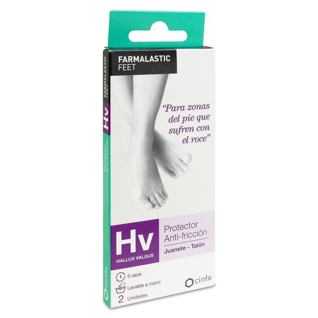 Farmalastic Protector Anti-Fricción Juanete /Talón Talla Única, 2 Uds