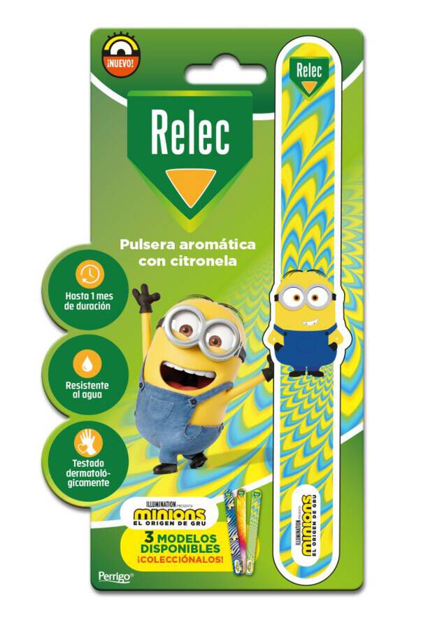 Relec Pulsera con Citronela Minions Amarillo, 1 Unidad