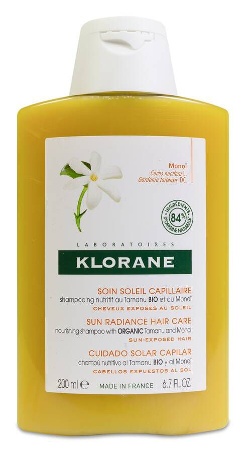 Klorane Champ&uacute; Taman&uacute; Bio y Monoi, 200 ml
