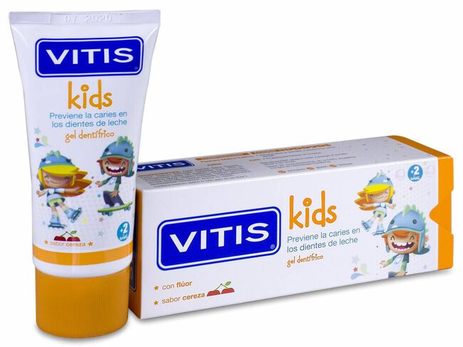 Vitis Kids Gel Dentífrico Sabor Cereza, 50 ml