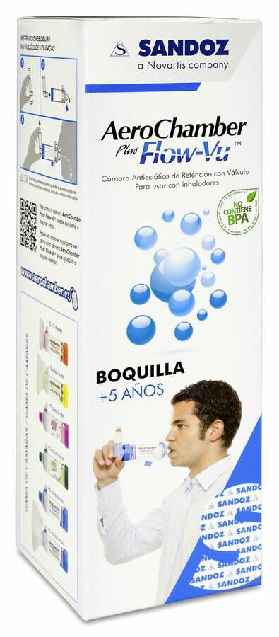 Aero Chamber Plus Flow-Vu Inhalador, 1 Ud