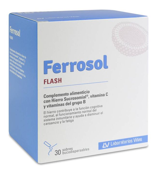 Laboratorios Viñas Ferrosol Flash, 30 Sobres