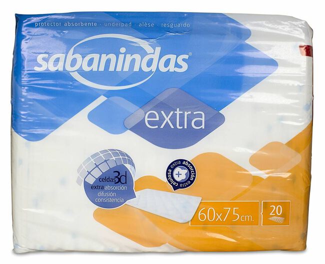 Sabanindas Extra 60X75, 20 Uds