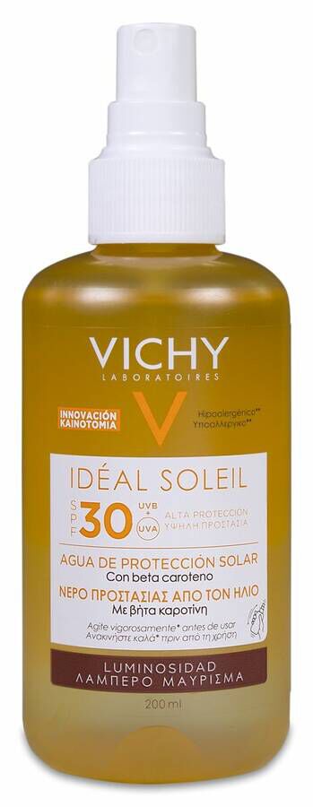 Vichy Idéal Soleil Agua Protectora Luminosidad SPF 30, 200 ml
