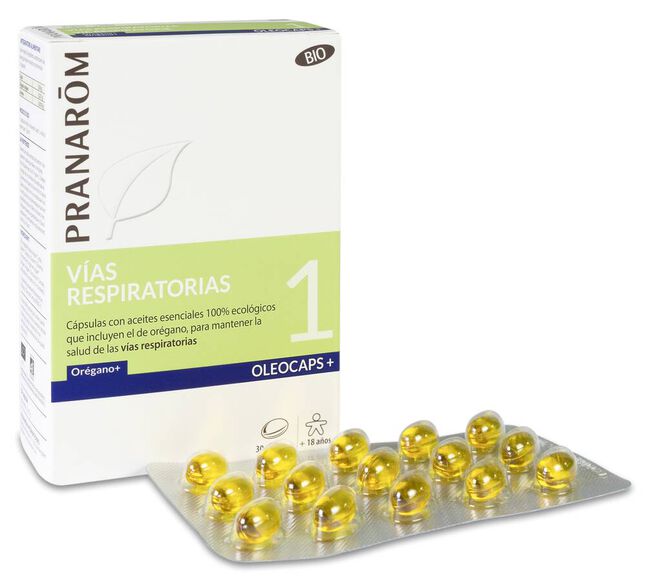 Pranarom Oleocaps+ 1 Vías Respiratorias BIO, 30 Cápsulas