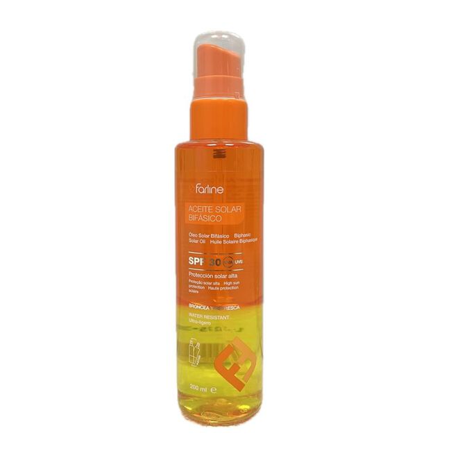 imagen de Farline Aceite Solar Bif&aacute;sico SPF 30, 200 ml