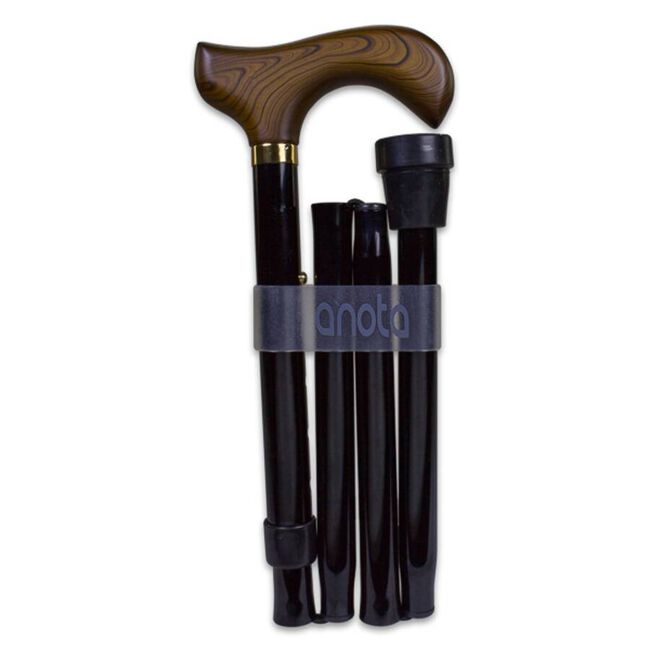 Prim Muletilla Aluminio Plegable Puño Derby Negro, 1 Unidad